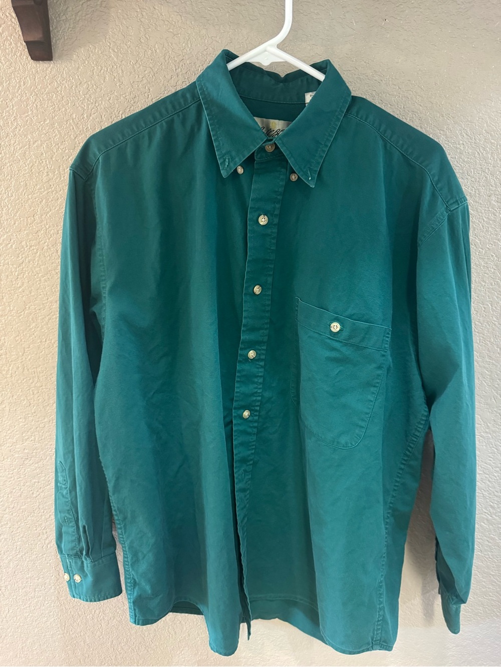 Bill Blass Men's Teal Button-Down Shirt - Classic Long Sleeve